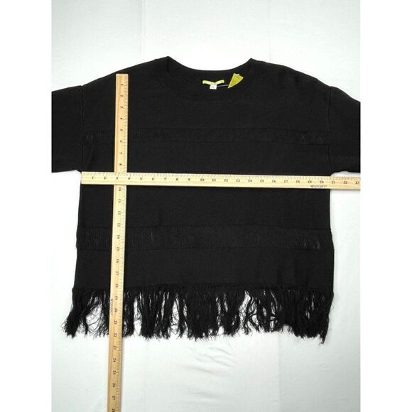 Gianni Bini Black Malcolm Fringe Sweater Stardust NEW - Picture 6 of 7